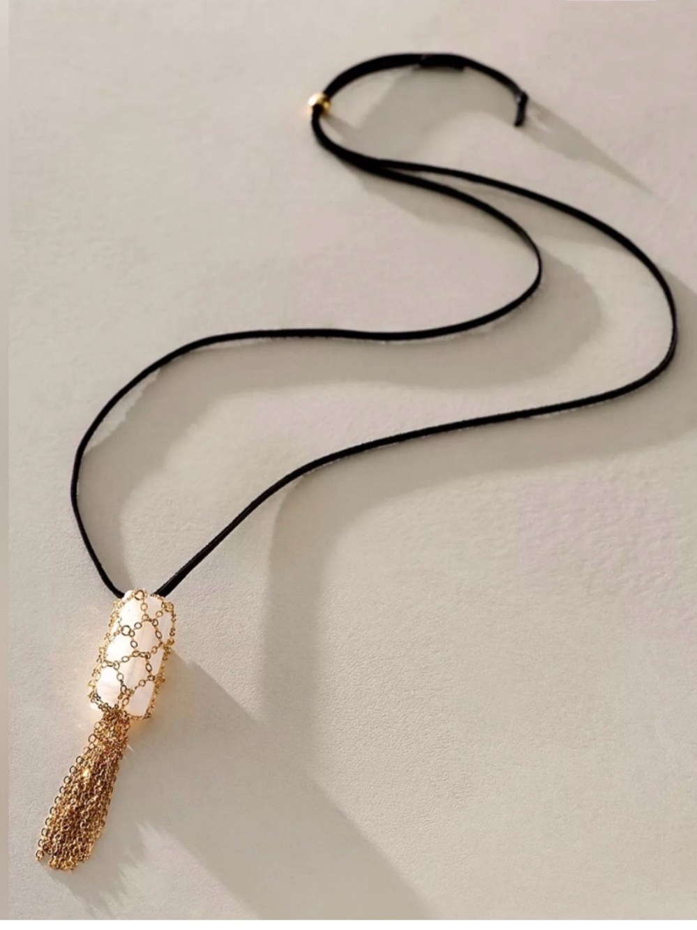 Keepsake Pendant Semiprecious Stone Necklace Selenite NWT